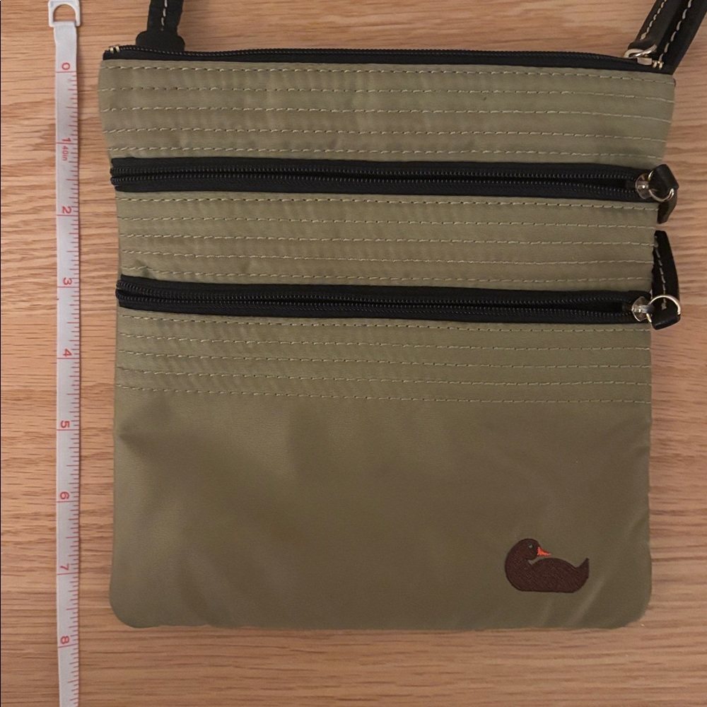 Dooney & Bourke Olive Green Crossbody Nylon Bag with Duck Accent - Picture 6 of 8